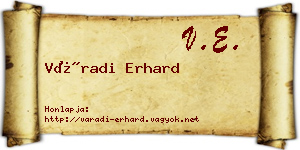 Váradi Erhard névjegykártya